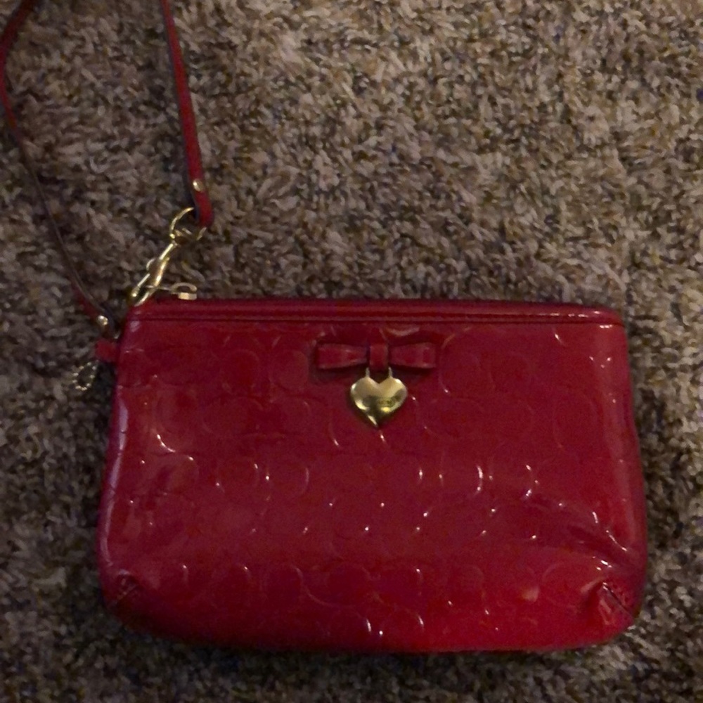 Patent leather coach wristlet!